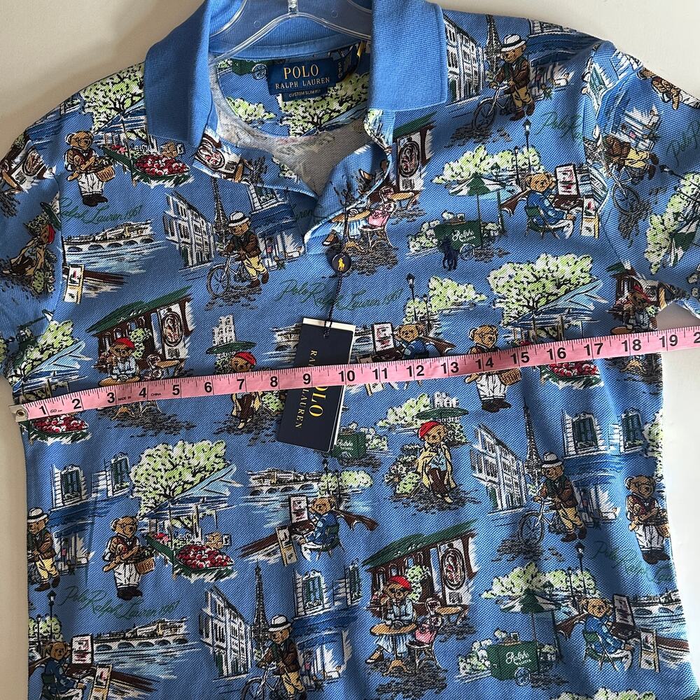 POLO Ralph Lauren NEW Polo Bear in Paris Polo Shirt Mens Small , slim fit NWT - Picture 11 of 12